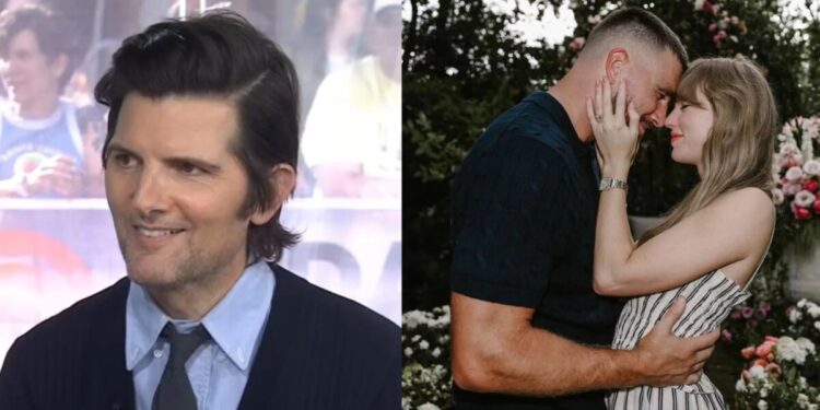 Adam Scott revela o que mais o surpreendeu no casamento de Taylor Swift e Travis Kelce: “Todos se emocionaram”; assista Adam Scott revela o que mais o surpreendeu no casamento de Taylor Swift e Travis Kelce: “Todos se emocionaram” (Fotos: Reprodução/ YouTube; Instagram)