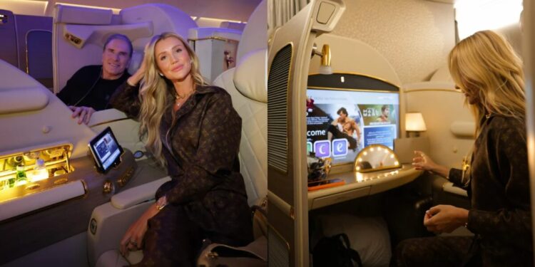 Ana Paula Siebert se surpreende com luxo em avião e mostra banheiro com chuveiro: “Estou passada”; veja fotos e assista Ana Paula Siebert se surpreende com luxo em avião e mostra banheiro com chuveiro: “Estou passada”; veja fotos e assista