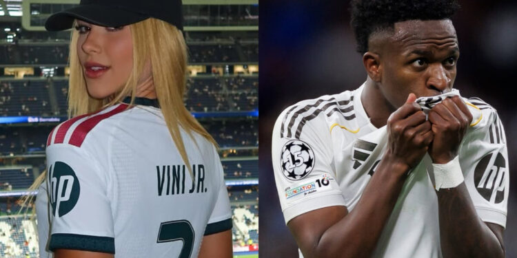 Após críticas, Virginia posa em estádio e ganha "carinho" de Vini Jr.
