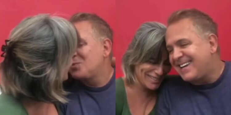 Glória Pires surge aos beijos com marido e ganha declaração apaixonada