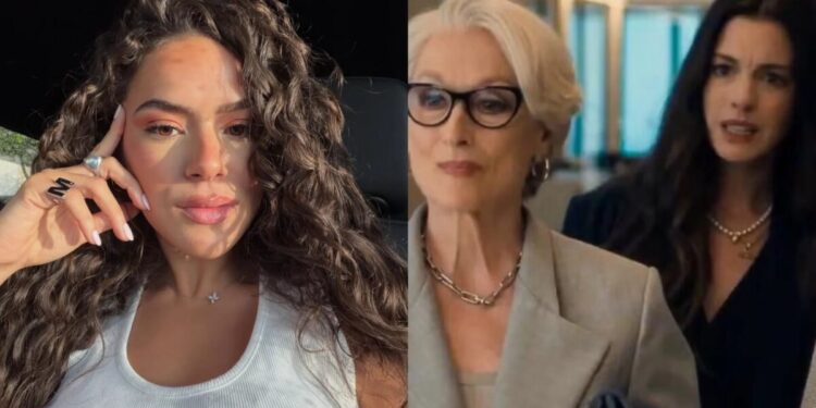 Maisa descobre que aparece em “O Diabo Veste Prada 2” e mostra momento: “Me achei no fundo”; assista Foto: Reprodução/Instagram; 20th Century Studios