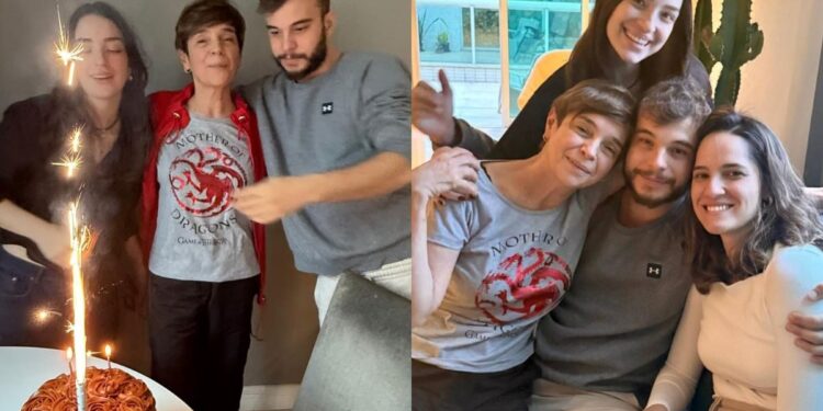Renata Lo Prete celebra 62 anos e compartilha momento raro em família