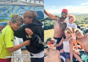 Seguindo os passos do pai! Filho de Pedro Scooby vence bateria de surf sub-10 em sua 1ª competição