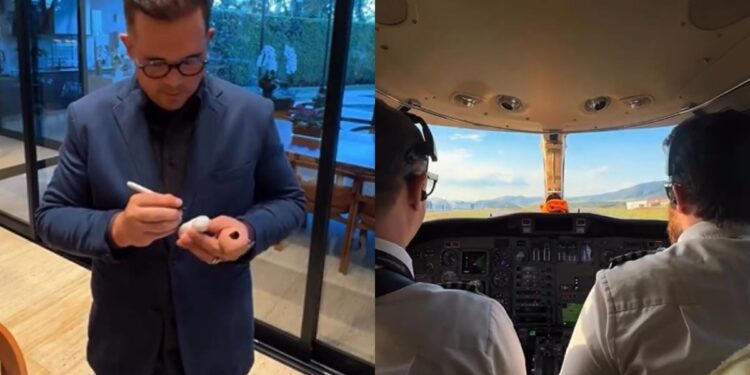 Bruno Avelar mostrou decolagem e recado ao filho antes de helicóptero sumir