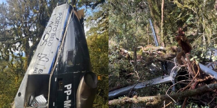 Imagens mostram operação após queda de helicóptero que levava Rick e Bruno