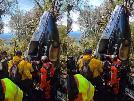 IML libera corpos das cinco vítimas de queda de helicóptero em SC