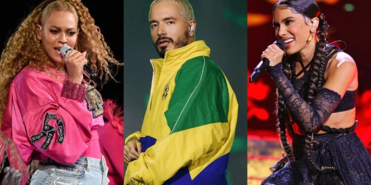 J Balvin finalmente esclarece o que rolou nos bastidores antes de performance histórica com Beyoncé e diz o que falta para novo feat com Anitta; assista Foto: Getty; Reprodução/Instagram