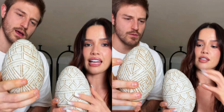 Juliette mostra convite de padrinhos de casamento em formato de ovo