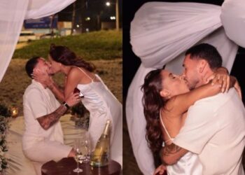 Loma é pedida em casamento na praia: “Escolheria mil vezes”