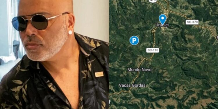 Mapa mostra área onde bombeiros buscam helicóptero que levava Rick