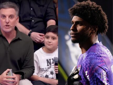 Menino hostilizado por ganhar camisa de Neymar recebe apoio de Hugo Souza no “Domingão”