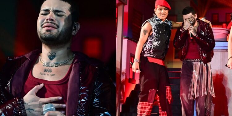 Participante do ‘Estrelas da Casa’ esquece letra no Rock in Rio, chora e é consolado por Belo; assista Foto: Leo Franco/AgNews