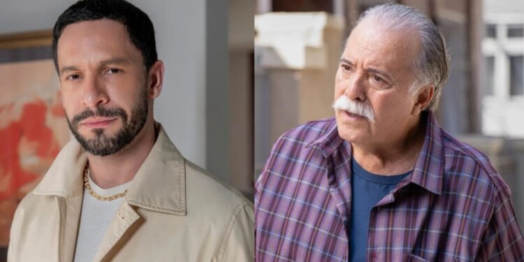 Quem Ama Cuida: César fica perplexo com mensagem do pai transmitida por Otoniel e faz revelação Quem Ama Cuida: César fica em choque com revelação de Otoniel ao receber recado do pai (Foto: Globo/ Fábio Rocha; Angélica Goudinho)
